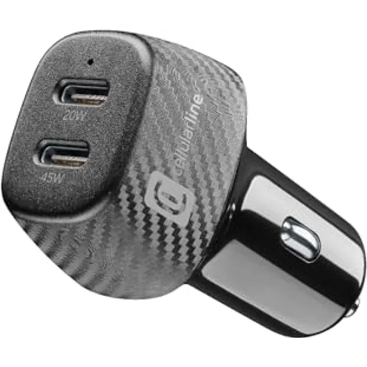 Cellular Line Car Power Hyper, Auto-Ladegerät mit 2 Anschlüssen, 65 W Power Delivery für iPhone, Samsung, Xiaomi, Oppo und andere Smartphones und Tablets (versandkostenfrei)