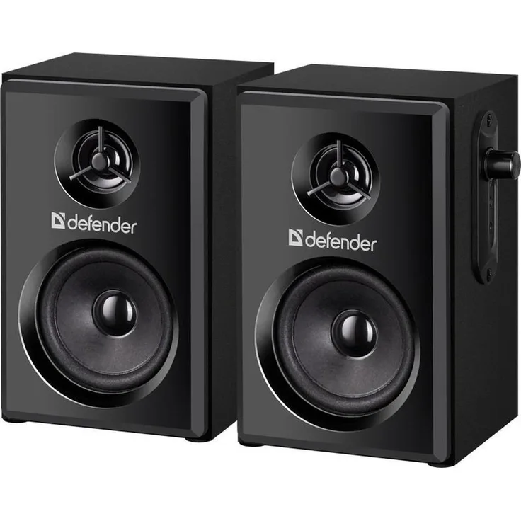 Defender SPK-270 2.0 USB-Lautsprecher, 10W RMS, Holzgehäuse, Schwarz mit Lautstärkeregler und Kopfhörerausgang
