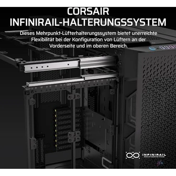 CORSAIR 9000D RGB Airflow Super Full-Tower-PC-Gehäuse – Keine Ventilatoren Inbegriffen – iCUE LINK-System-Hub Inbegriffen – Schwarz – Bild 5