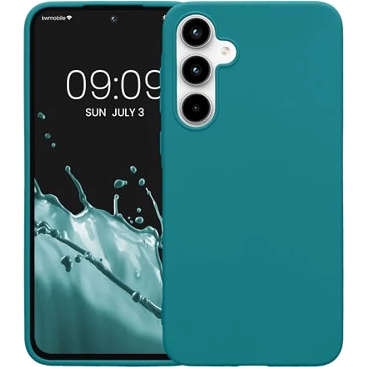 kwmobile Hülle für Samsung Galaxy A35, weiches TPU Silikon Case, rutschfest, geeignet für kabelloses Laden, Petrol matt – Bild 5