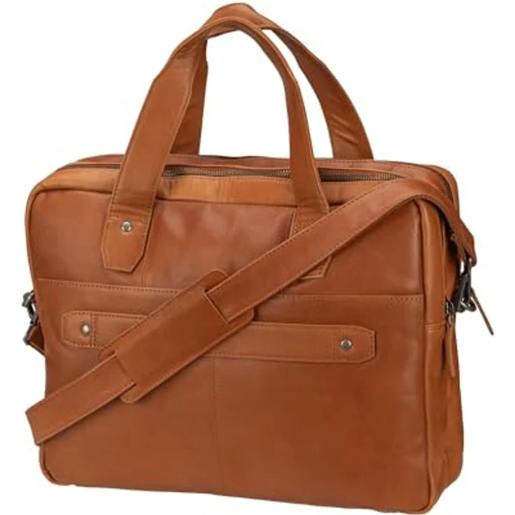 Greenburry Fiorentina Aktentasche aus Leder, 37 cm für Laptops bis 15.75", mit flexiblen Fächern und Trolley-Aufsteckfunktion – Bild 2