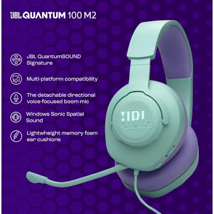 JBL Quantum 100M2 Gaming-Headset, abnehmbares Mikrofon, JBL QuantumSOUND Signatur – Bild 2