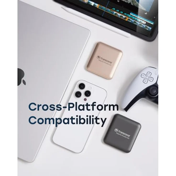 Transcend ESD420, Externe SSD mit 1 TB Speicher, Grau, ultraschnelle Übertragungsgeschwindigkeit bis zu 20 Gbps, kompatibel mit MagSafe iPhone-Modellen – Bild 8