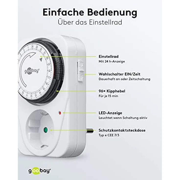 Goobay 2er Pack Zeitschaltuhr mechanischer Timer, 2) (Pack of 2) – Bild 5