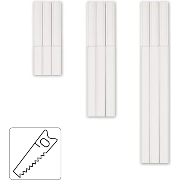 Hama Selbstklebender Kabelkanal weiß (3x Kunstoffleiste 1 Meter Länge, für 3 Kabel, eckige PVC Kabelabdeckung) - Preisvergleich – Bild 4