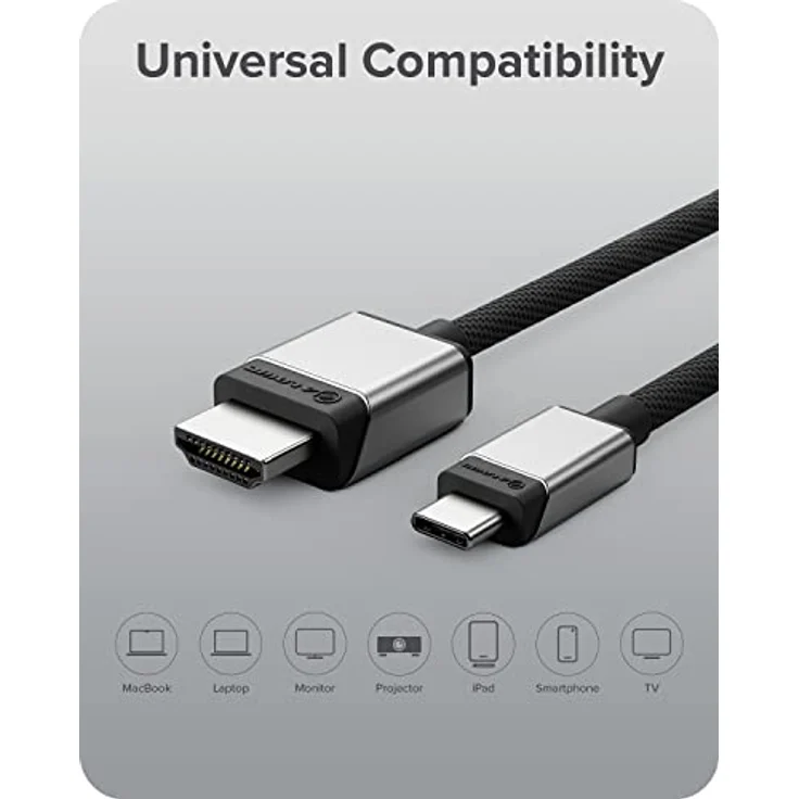 ALOGIC Ultra USB-C-zu-HDMI-Kabel, 4K externes Display, 100 W Power Delivery, geflochtenes Nylonkabel mit Metallgehäuse, 2M, kompatibel mit Windows, Mac und Chromebook – Bild 4