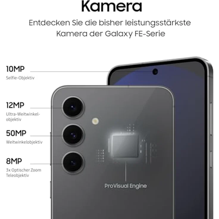 Samsung Galaxy S24 FE Enterprise Edition, AI Business Smartphone ohne Vertrag, 8 GB RAM, 128 GB Speicher, 50-MP-Kamera, Graphite – Bild 5