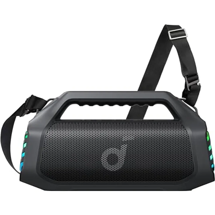 soundcore Boom 2 Pro Outdoor-Lautsprecher, 140 W, 2+2 Kanäle, BassUp 2.0, 20 h, Schnellladung, IP68 Staub- und wasserdicht, RGB-Lichter, USB-C, Powerbank, BT 5.3, tragbarer Bluetooth-Lautsprecher