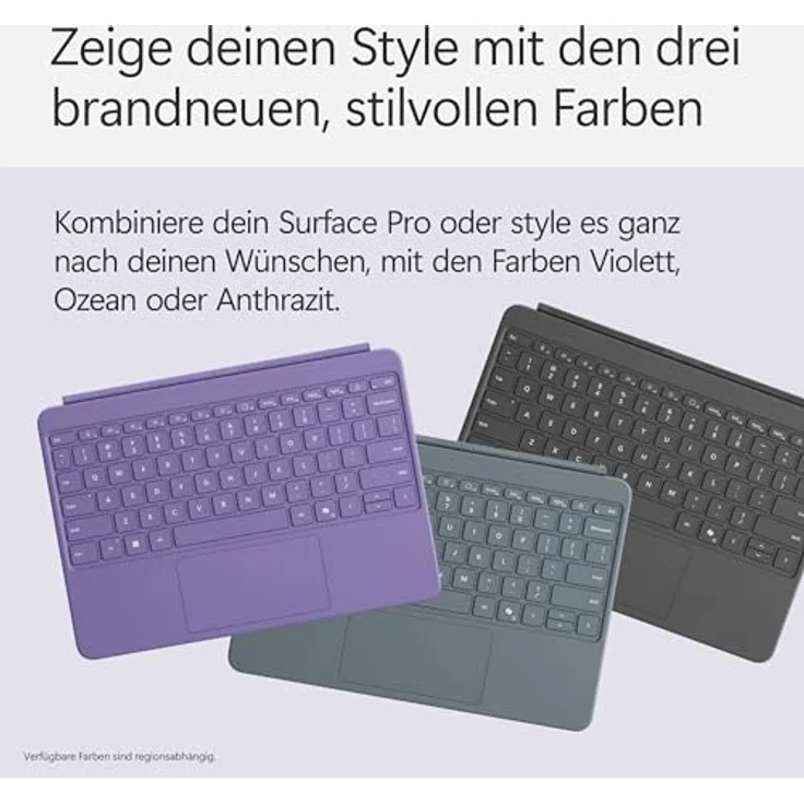 Microsoft Surface Pro 12" Keyboard, kompatibel mit Surface Pro (1. Edition), violett, mit Hintergrundbeleuchtung und schnellem Zugriff auf KI-Funktionen – Bild 3