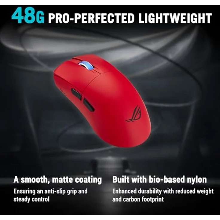 ASUS ROG Harpe II Ace - Wireless Gaming Maus mit 42.000 dpi, RGB, LAVA RED – Bild 3