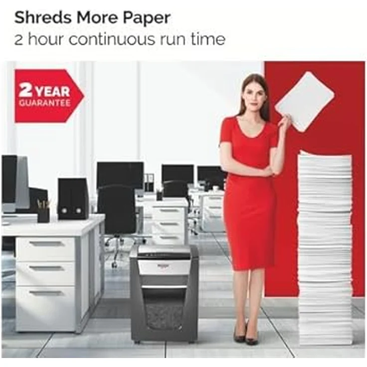 Rexel Aktenvernichter Momentum X415, Sicherheitsstufe P4, Partikelschnitt, 15 Blatt Kapazität, 23L Abfallbehälter, Schwarz, 2104576EU – Bild 6