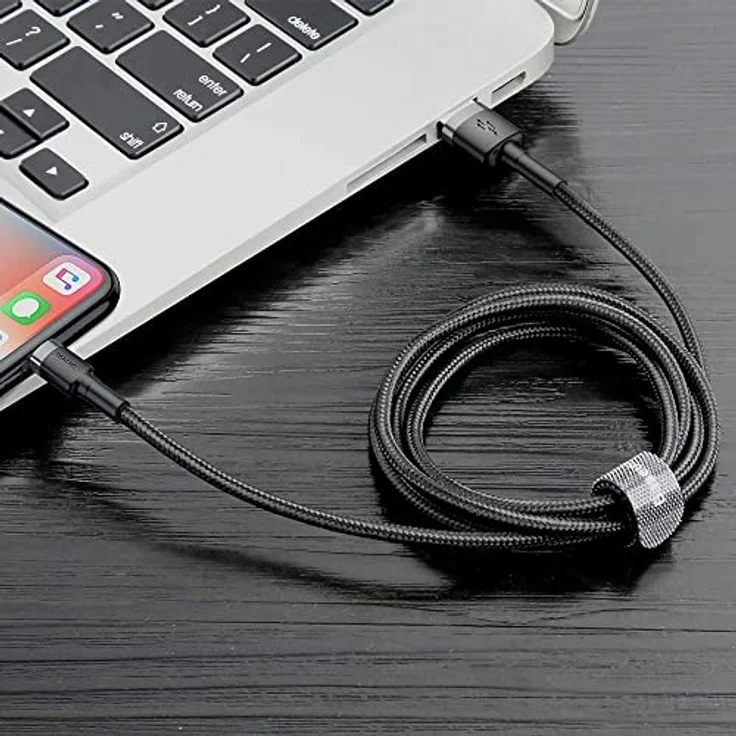 Baseus Cafule USB Lightning Kabel, 3m, 2A, schwarz-grau, schnelles Laden & Datenübertragung bis 480 Mbps – Bild 6