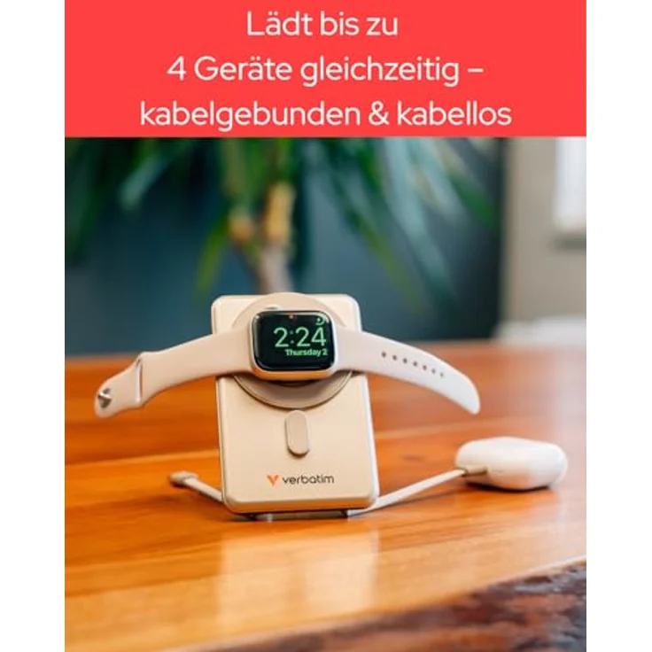 Verbatim Charge 'n' Go 2C Powerbank, 5000 mAh, kabelloses Laden, 20 W, gold – Bild 8