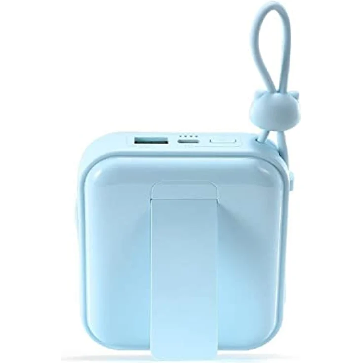 COFI 1453 Powerbank Cutie Series 10000mAh 22,5W (JR-L008) Blau mit USB-C- und iPhone Kabel und Ständer – Bild 3