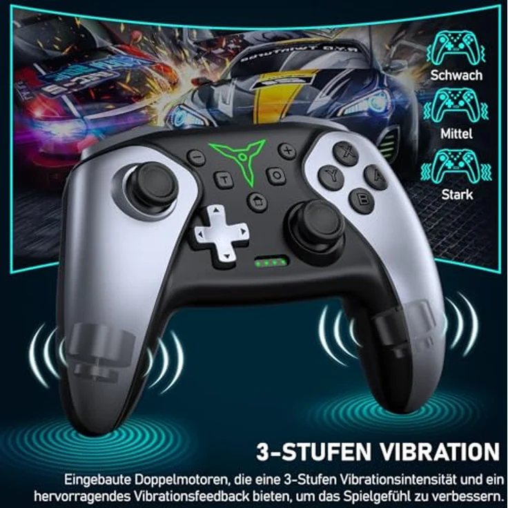 HELLCOOL Switch Pro Controller, Kabellos für Switch/Lite/OLED, mit Macro/Turbo-Funktion, Dual Motors Vibration, 15 Std Akkulaufzeit – Bild 5