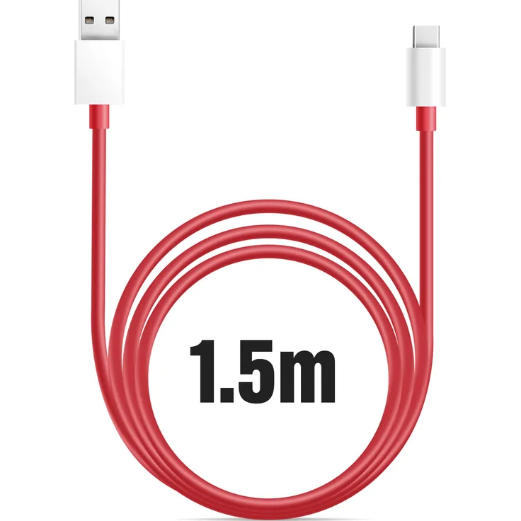 OnePlus USB-C Kabel SuperVOOC 10A, 1,5m, Schnellladen, Rot