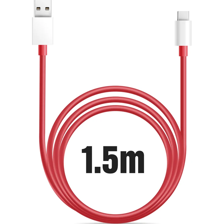 OnePlus USB-C Kabel SuperVOOC 10A, 1,5m, Schnellladen, Rot