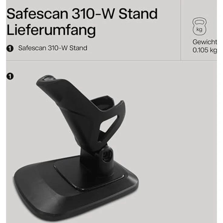 Safescan Barcode Scanner 310-W, Wireless Barcode-Scanner mit Standfuß – Bild 5