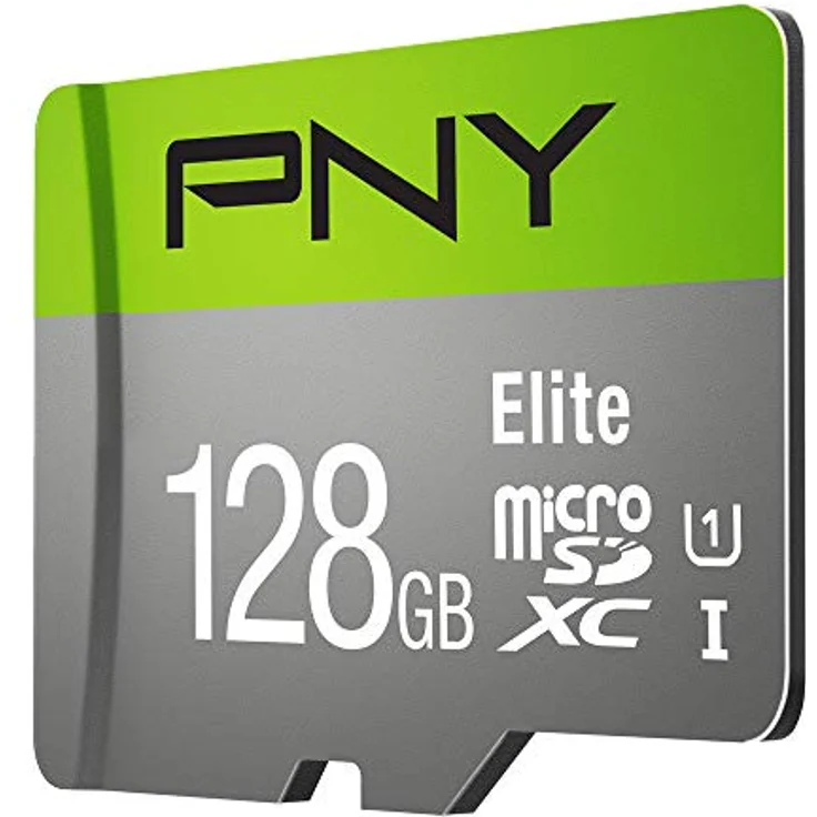 PNY Elite 128GB microSDXC-Speicherkarte + SD-Adapter, 100MB-s Lesegeschwindigkeit, Klasse 10 UHS-I, U1, A1 App Performance, V10 für Full-HD-Video – Bild 3