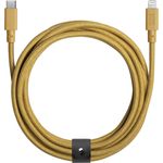 Native Union Belt Cable (3 m, USB 3.2 Gen 2), modisches USB-Kabel mit Leder-Schlaufe, grau