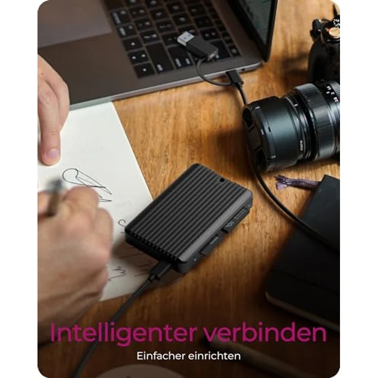 ICY BOX CFexpress Kartenleser Typ-B mit USB 3.2 (Gen 2) 10 Gbit/s, SD 4.0, USB-C & USB-A Adapter in Grau, für Windows & macOS, IB-CR504-C31 – Bild 4