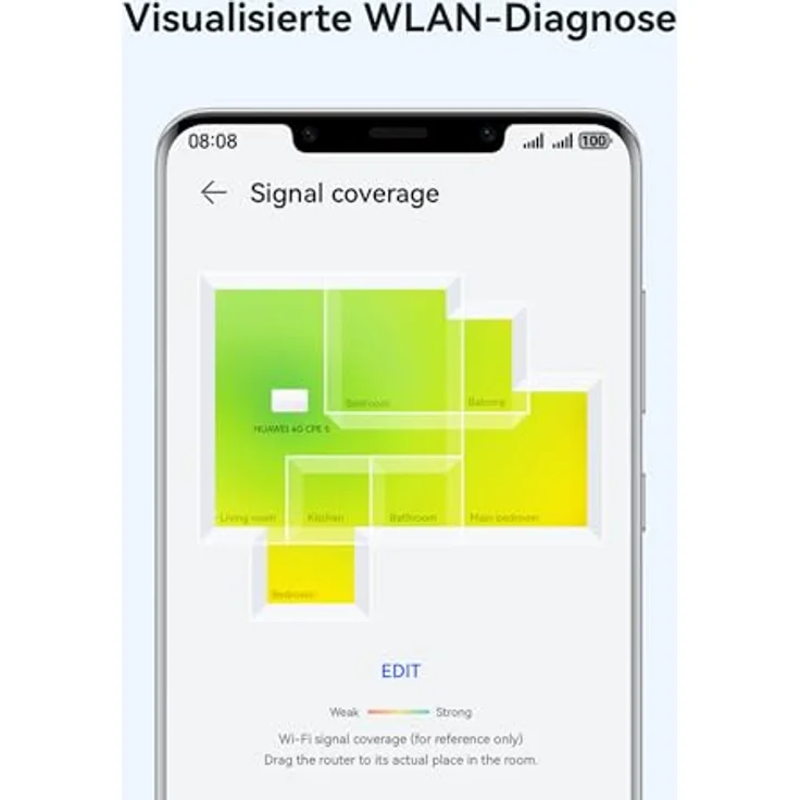 HUAWEI 4G CPE 5 B636 LTE-WLAN-Router mit 400 Mbit/s, Wi-Fi 6, 4G Nano SIM Steckplatz entsperrt - Keine Konfiguration erforderlich - Bis zu 128 Geräte verbinden - Visualisierte WLAN-Diagnose – Bild 5