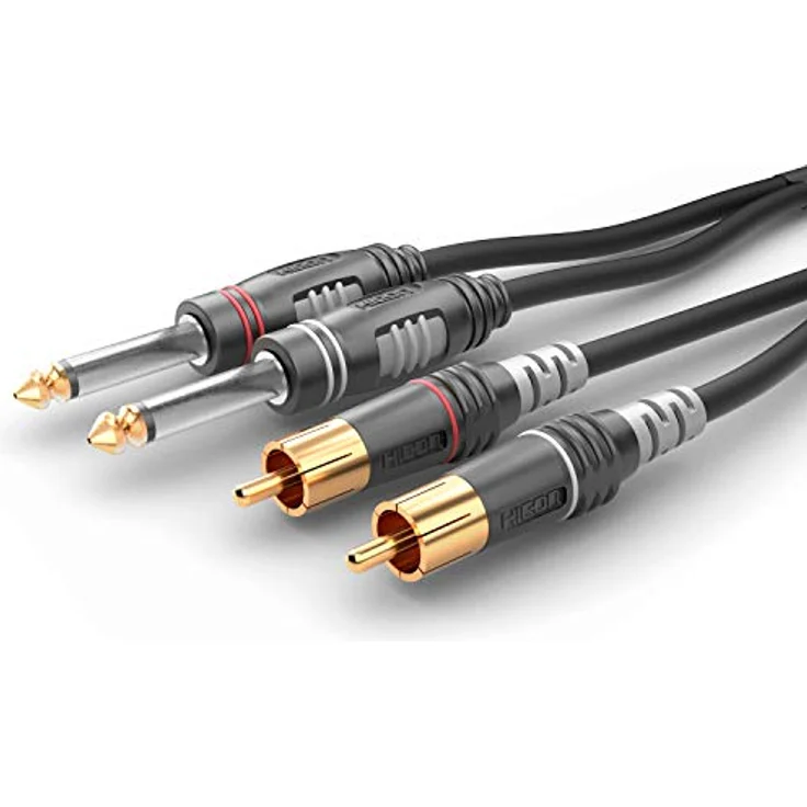 Sommer Cable Basic HBA-62C2 / 2 x 6,3mm Klinke mono Hicon - 2 x RCA/Cinch Hicon (0,9m) – Bild 1