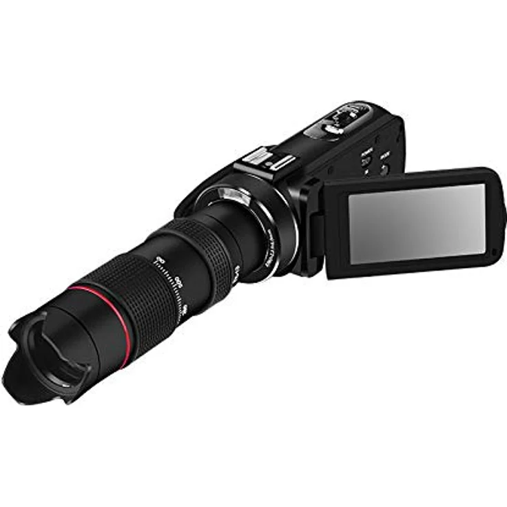 LIPA HDV-Z63 Full HD Videokamera, 24 MP, CMOS, mit WLAN, externen Mikrofonanschluss und Stativanschluss, 16-fach Zoom, Infrarotfähigkeit, USB und MicroSD-Speicher bis 128 GB – Bild 2