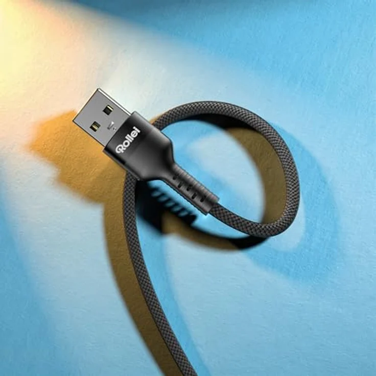 Rollei USB-A/Mini-USB B8-Kabel, 1,2 m Länge, 480 Mbps Datenübertragung – Bild 4