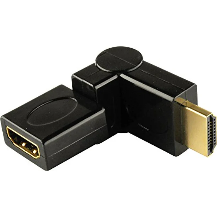 Schwaiger HDMI Rotationsadapter (360 Grad), Geschirmter Winkeladapter in Kunstoffgehäuse, vergoldete Kontakte – Bild 2
