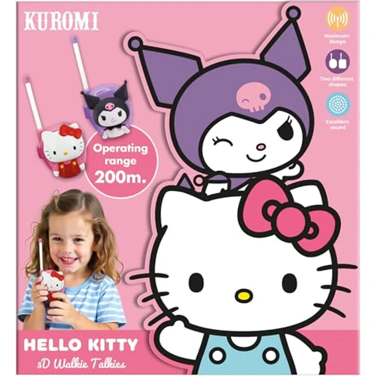 Kids Euroswan Hello Kitty und Freunde 3D Walkie Talkie, pink, für Kinder ab 3 Jahren, batteriebetrieben, robustes Design für zwei Spieler – Bild 2