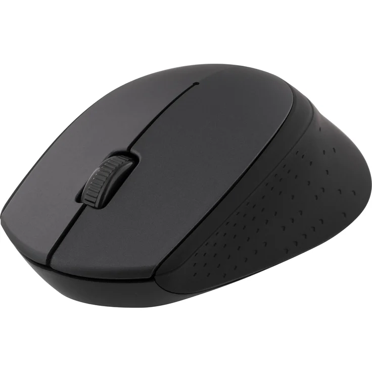 Deltaco MS-460, kabellose optische Maus mit 1200 DPI, ergonomisches Design für Rechtshänder, grau