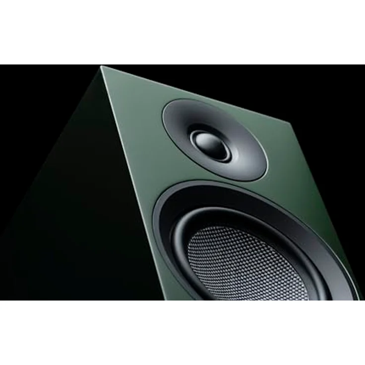 Pro-Ject Speaker Box 5 E Carbon, Referenz-Regallautsprecher mit 2-Wege-Bassreflexprinzip, 5-Zoll-Carbon-Bass/Mitteltöner, robustes MDF-Gehäuse, grün mit Lautsprecherabdeckung – Bild 3