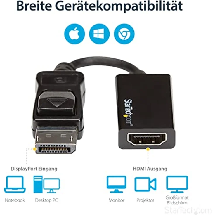 StarTech.com DisplayPort to HDMI Adapter - 4K 60Hz - Videokonverter - HDMI - DisplayPort (DP2HD4K60S) – Bild 5