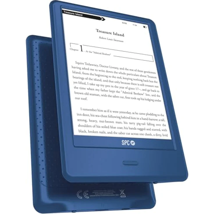 SPC Dickens Light 2 Pro, 6 Zoll E-Book-Reader mit E-Ink Touchscreen, 8GB für über 8000 Bücher, einstellbare Helligkeit und Farbtemperatur, 1 Monat Akkulaufzeit, USB-C, Blau – Bild 1