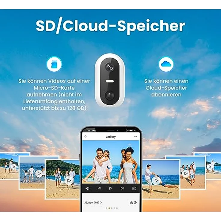 EXTRALINK Smart Life SolarEye Kabellose Überwachungskamera, Full HD, 1080p, IP54, Überwachungskamera Solar, 5200 mAh Akku, WiFi Kamera, Gegensprechanlage, App-Steuerung, Micro SD, Bewegungserkennung – Bild 4