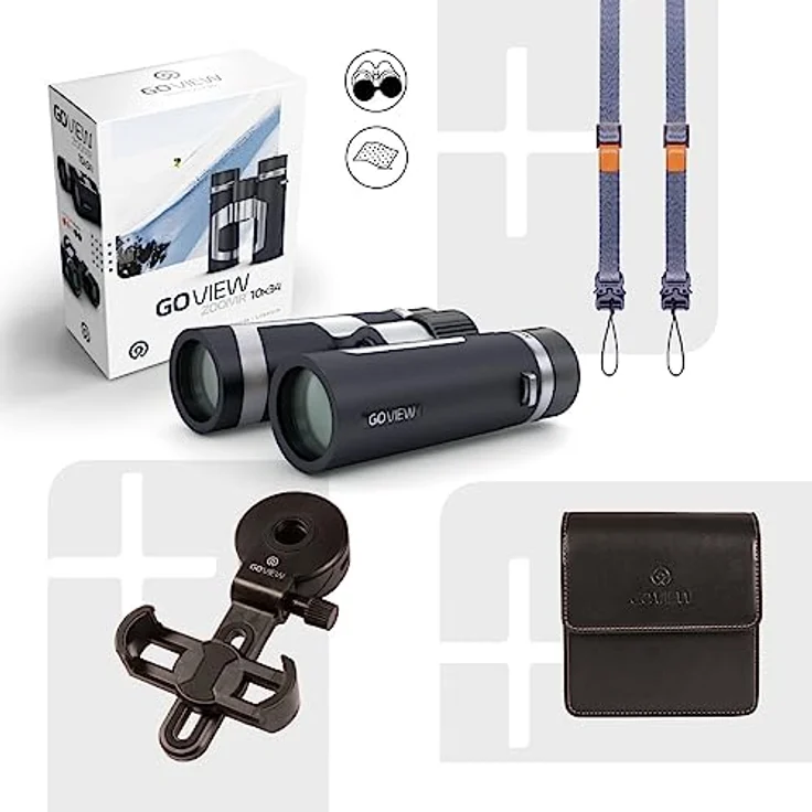 GoView ZOOMR 10x34 kompaktes, portables Fernglas mit 10-Fach Zoom und Magnesiumgehäuse, Phantom Schwarz – Bild 4