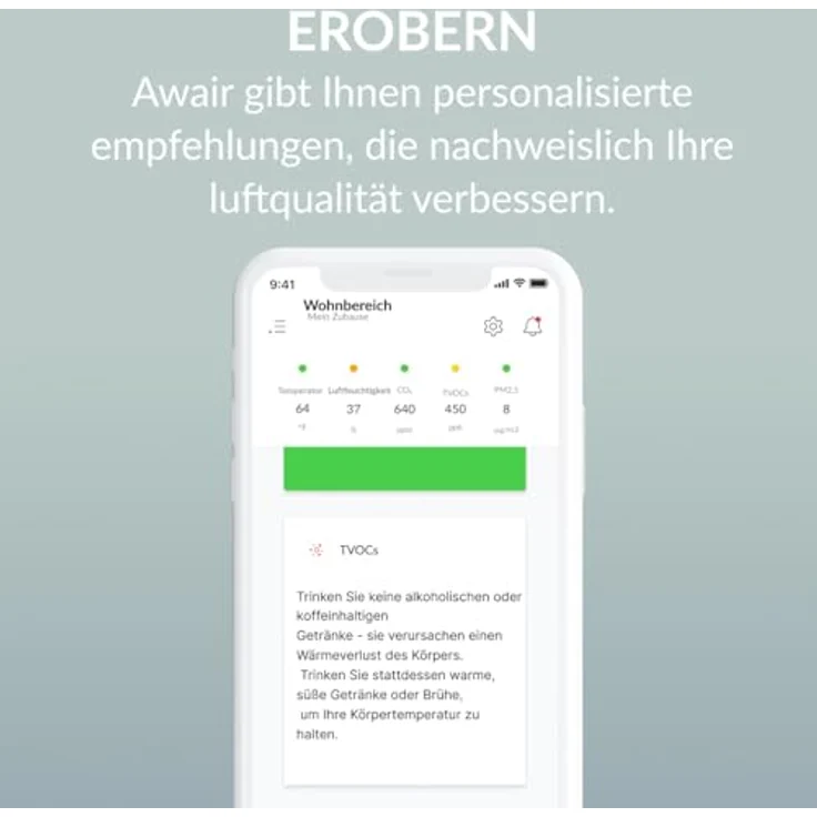 AWAIR Element Luftqualität Messgerät, CO2 Sensor, VOC Messgerät, Raumluft Monitor, Smarter Luftqualitätsmonitor für Zuhause, Feinstaub- und Schadstoffmessgerät, weiß – Bild 4