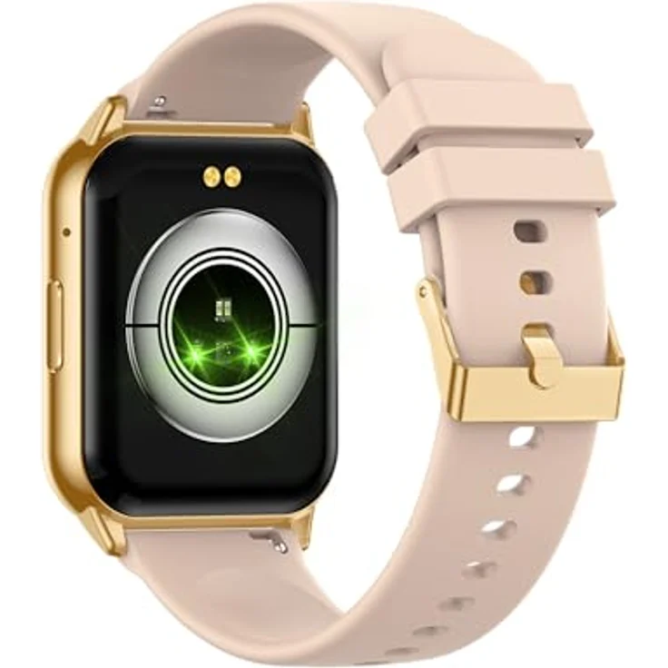 Maxcom - FW25 Arsen Pro Smartwatch - Damen - Frauen - Fitnessuhr - mit Blutdruck-, Herzfrequenz-, Schlafüberwachung und Schrittzähler - Eckig - Elegant - mit Gummiband Gold – Bild 4