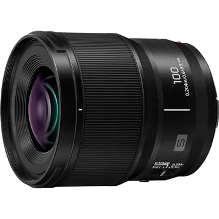Panasonic Lumix S-E100: 100 mm F2.8 Makroobjektiv, Vollformat-Kameraobjektiv, kompaktes & leichtes Design, 298 g, Zweiphasen-Linearmotor, 1:1 Vergrößerung, ideal für Video,Schwarz – Bild 1