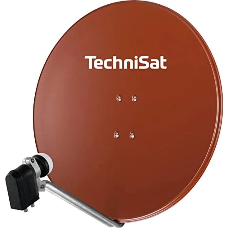 TechniSat SATMAN 850 PLUS - Satellitenschüssel mit LNB (85 cm Sat Anlage mit Masthalterung und 40mm Universal-Quattro-LNB, Multischalter wird benötigt) rot – Bild 6