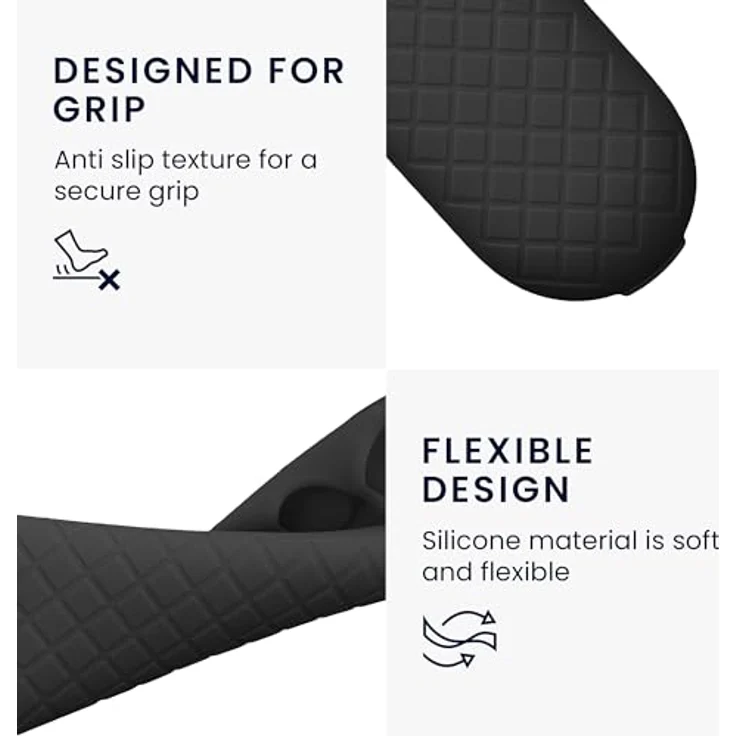 kwmobile Hülle Fernbedienung kompatibel mit Google TV Streamer 4K - Silikon Case in Schwarz, flexibel & elastisch – Bild 3