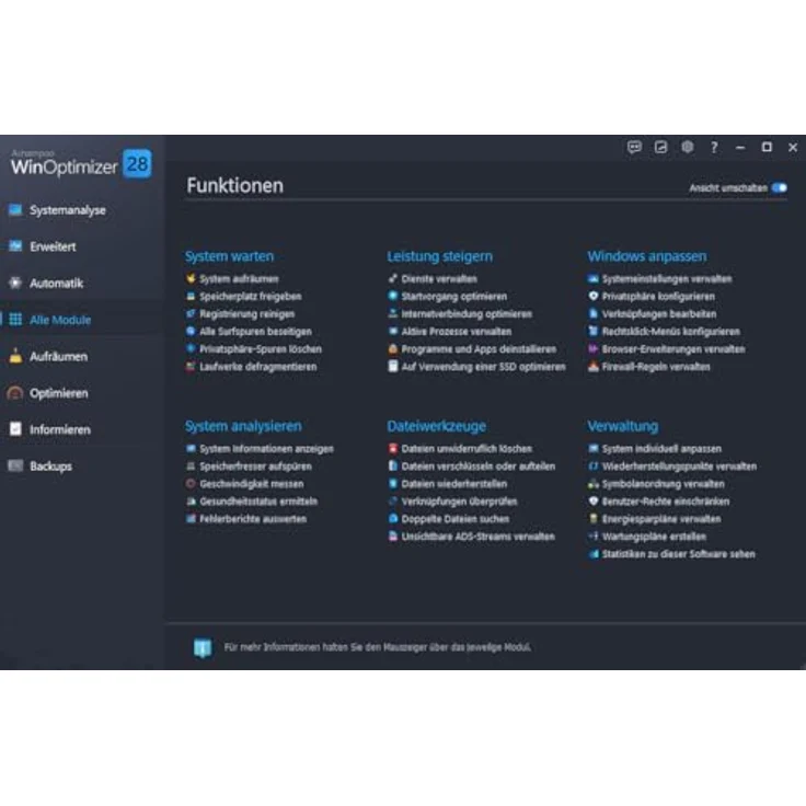 Markt + Technik WinOptimizer 28, 3 USER Lizenz für Windows 11/10, Tuning-Software mit tiefen Reinigungstools, unbegrenzte Laufzeit, sicher und schnell – Bild 5