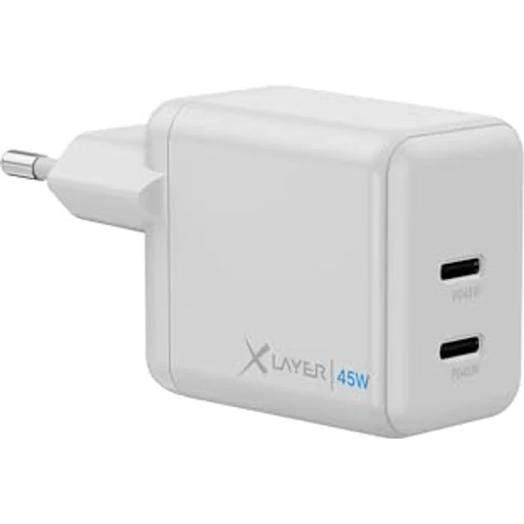 Xlayer Powercharger (45W) USB-Ladegerät mit 2x USB-C Power Delivery 3.0, weiss – Bild 1