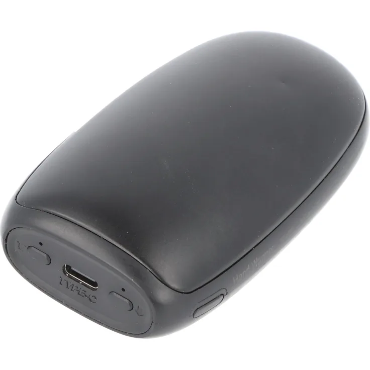 AccuCell Handwärmer mit Powerbank-Funktion, USB-C, Schwarz, beidseitig einstellbar, 3 Temperaturstufen bis 47°C