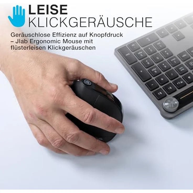 JLab Audio JLAB Mouse Jbuds ergonomic wireless black (Kabellos), Maus, Schwarz – Bild 5