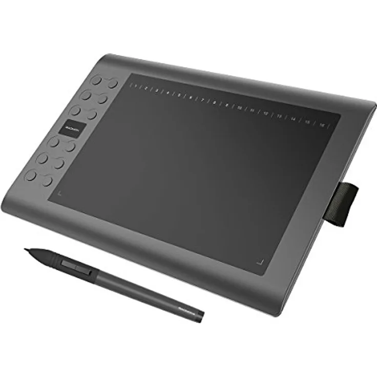 GAOMON M106K, 10 x 6 Zoll Grafiktablett mit 12+16 programmierbaren Tasten und kabellosem Stift, 8192 Druckempfindlichkeitsstufen