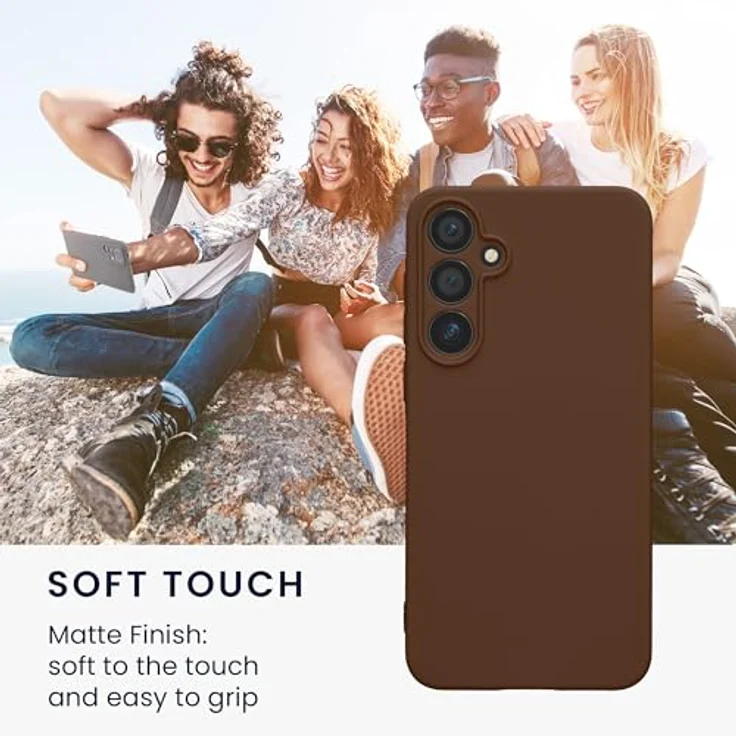 kwmobile Handyhülle für Samsung Galaxy A55 5G - weiches Silikon Case in Chocolate mit rutschfestem Design und präzisen Ausschnitten für Kameralinsen – Bild 4