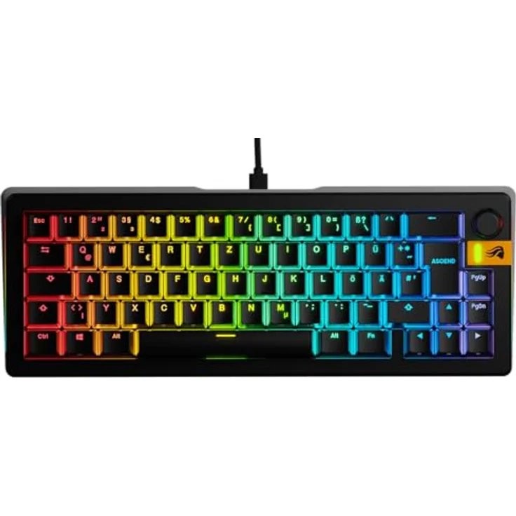Glorious GMMK 3 HE 65 % Gaming-Tastatur, ISO (DE), mit Hall-Effekt-Switches, Hot-Swap-fähig, RGB-Beleuchtung, schwarz, kabelgebunden – Bild 10