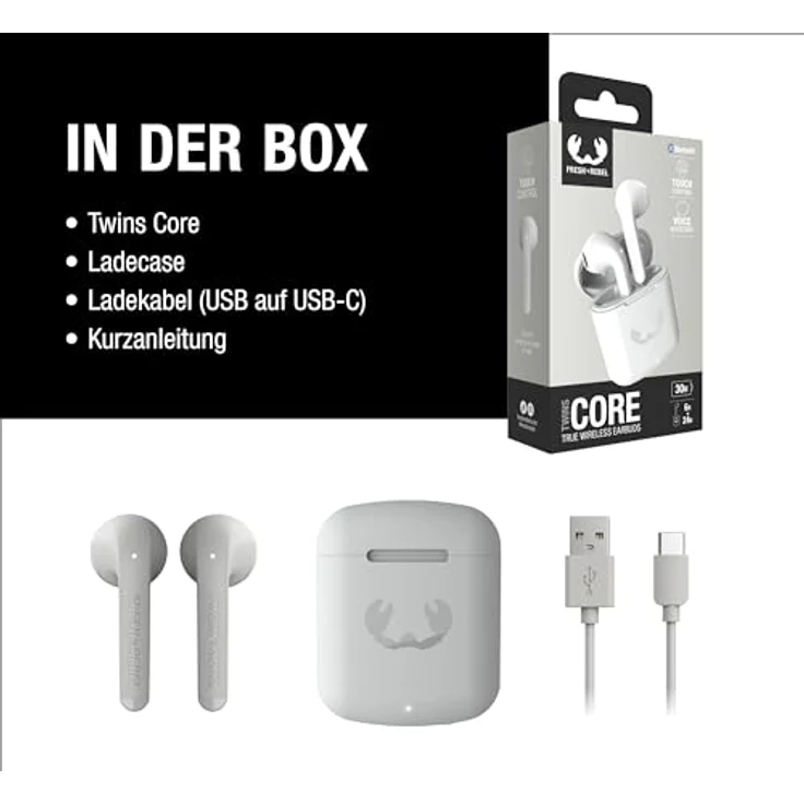 Fresh n Rebel Twins Core True Wireless Earbuds Ice Grey, Kopfhörer mit 6 Stunden Akkulaufzeit – Bild 6